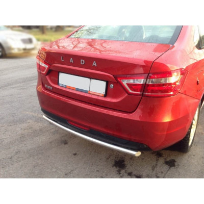 Защита задняя одинарная d42 (скосы) LADA Vesta 2015