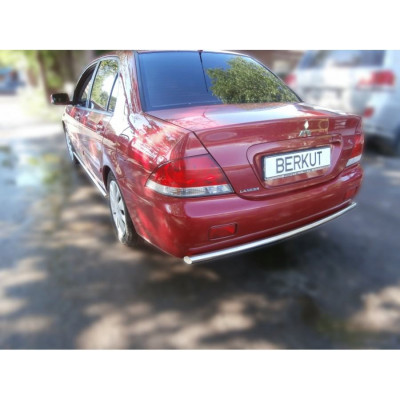 Защита задняя одинарная d42 (скосы) Mitsubishi Lancer IX